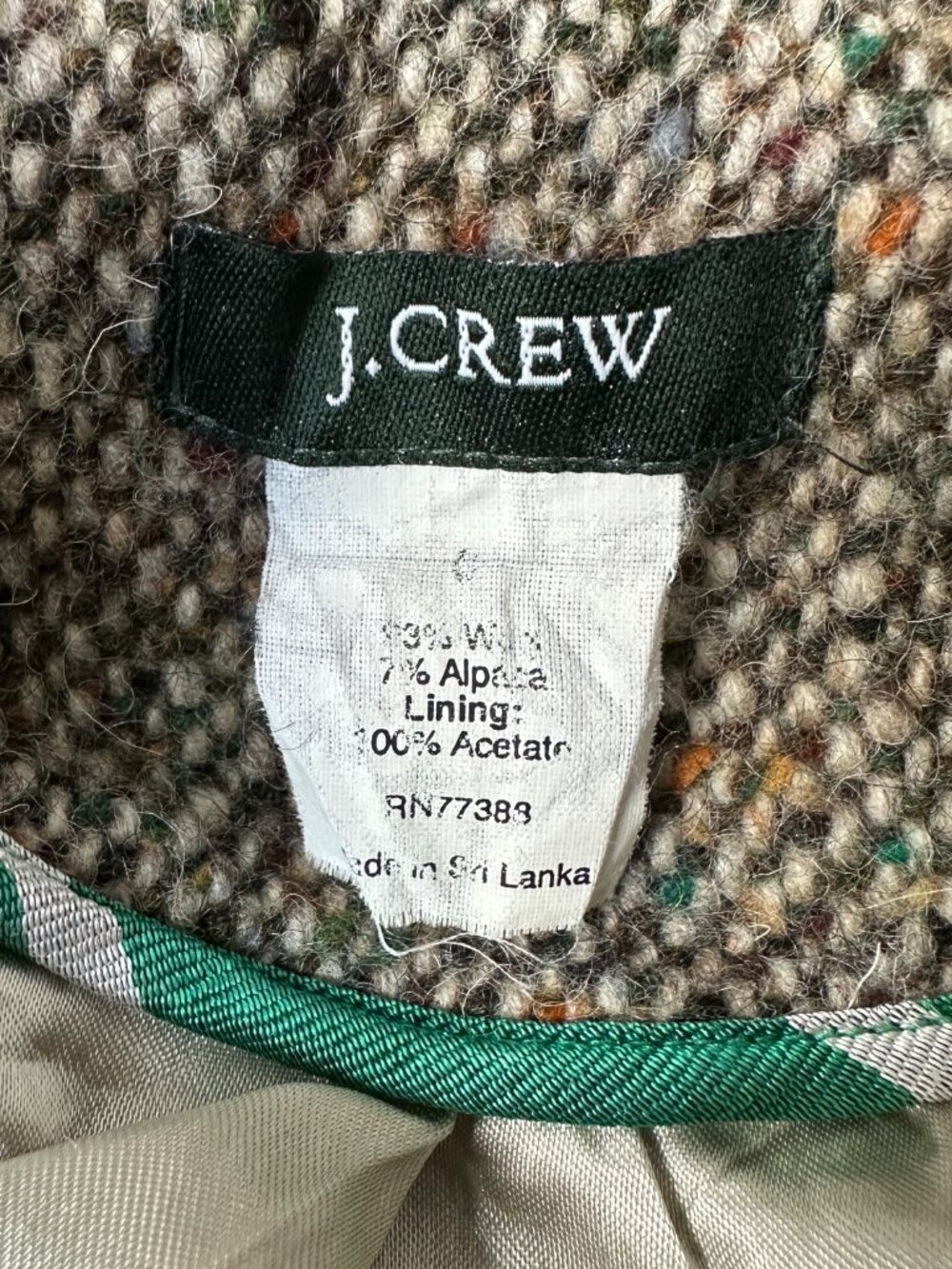 Vintage J.Crew Wool Alpaca Tweed Blazer Jacket Womens Office Career Sz.6 - Picture 2 of 5